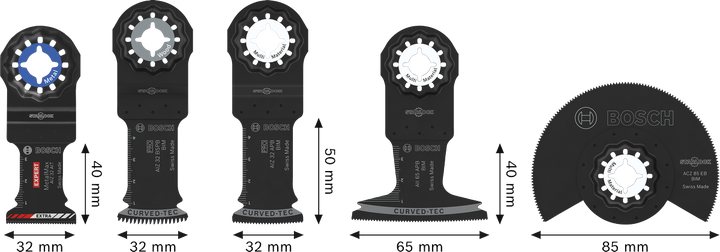 Bosch切割套装 5 件套，适用于多工具精密刀片。.
